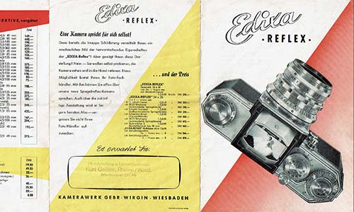 Prospekt Edixa Reflex 50er Jahre als PDF zum Download